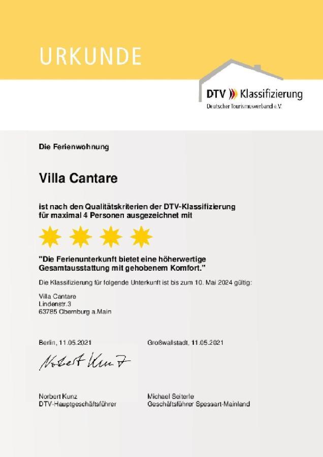 Villa Cantare Obernburg am Main Exterior foto